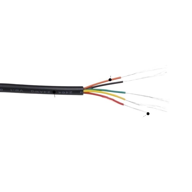 28 26 24 22 20 18 16 Awg Ul2464 Sheathed Wire Cable Copper Signal Cable 2 3 4 5 6 7 8 10 Core Soft Electronico Wire 2M/22Awg/6 Cores
