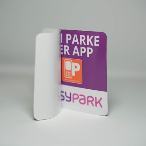 EASYPARK Easy Park ICH PARKE PER APP Hinterglasaufkleber – Parkvignette Sticker KFZ Aufkleber (5,7 x 5,7 cm) Vignette für Windschutzscheibe – App-Parken, Auto Innenaufkleber, Made in GERMANY (1)
