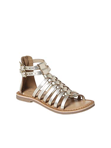 VERTBAUDET Sandales cuir fille esprit spartiates or 33