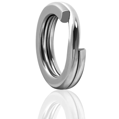 高耐久 釣り用スプリットリング 100個/箱 ステンレススチール ダブルフラットスナップリング フラハイパーワイヤー ルアーコネクタ 海水ターミナル タックルコネクタ ジギ トロー 4.5mm - 100個