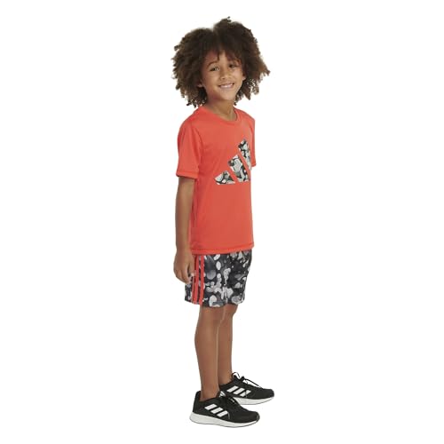 Image of adidas boys Short Sleeve T-shirt and Printed Shorts 2-piece Set