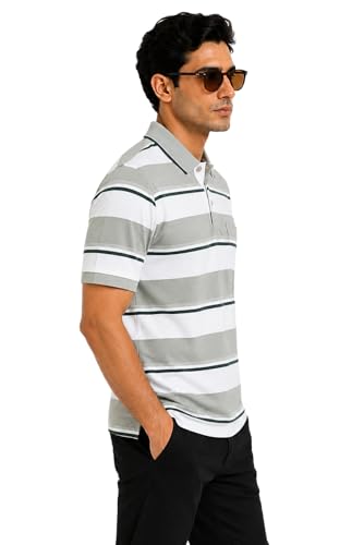 Image of SANE ORIGINALS Half Sleeve Polo T-Shirt for Men with Pocket || Stripe Collar and Pocket T-Shirt for Men Half Sleeves