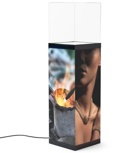 Image of Displays2go Digital Pedestal Display Case with 34 inch LED Screens & Illuminated Surface - NovaStar Media Player (DD031GVB)