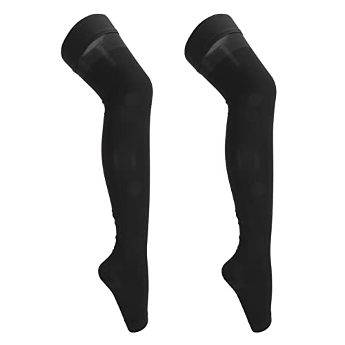 Meias de Compressão, 23-32 MmHg Meias de Reforço 2 PeçAs de Material Elástico Preto para As Pernas (