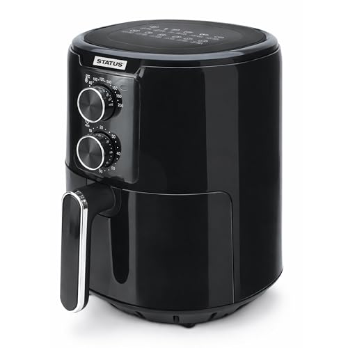 Image of Status Oklahoma Air Fryer,| 4 Litre Manual Control Air Fryer, Manual Timer,| Black, (1300w) Use no Oil, Air Fry, Max Crisp, Roast, Bake (OKLAHOMA1PKB)
