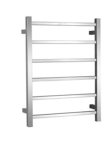 SHARNDY Towel Warmers Heated Towel Rail Square Bars ETW13 Stainless Steel Towel Racks for Bathroom (Brush Nickel) with Hardwired Kit