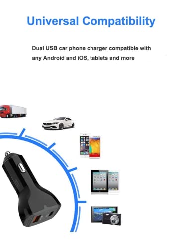 UrbanX 63W Fast USB C Truck Car Charger PD3.0 & QC4.0 Dual Port Adapter for Nokia 2 V Tella Bundled with UrbanX 100W USB-C Cable Cord Super-Fast Charging Kit - Black