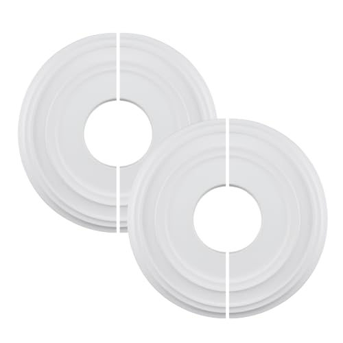 Image of Woogim 2PCS Split Ceiling Medallion for Light Fixtures, White, 12.2 Inch