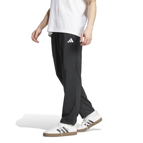 adidas Herren Essentials SMALL Logo Stanford Pant Open Hem, Black/White, XL