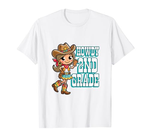Howdy 2nd Grade Cute Cowgirl Teacher Mom T-Shirt