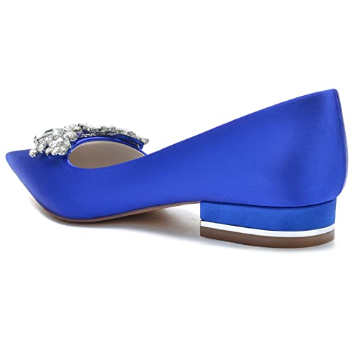 Women's Wedding Flats, Rhinestone Bow Evening Pumps, Slip-On Bridal Shoes, Formal Party Heels, Office Prom Dress Shoes4