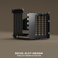 HAVN Universal VGPU Kit – Schwarz | 4-Slot Vertikale Grafikkartenhalterung mit PCIe 5.0 Riser-Kabel & verstellbarer Stütze | Flexible Montage, stabil & ohne Durchhängen – Ansicht 4