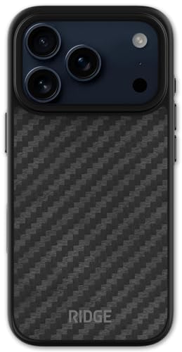 Ridge Case Compatible with iPhone 17 PRO - Compatible with MAGSAFE & Wireless Charging, Aluminum Control Buttons, Dual-Layer Construction, TPU Bumper with Drop Protection (Carbon)