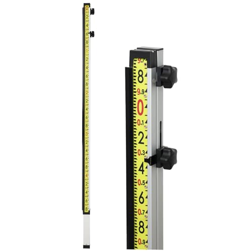 GR1000T 10 Direct-Reading Grade Rod Optical Version Elevation Rods From 510-1/2 to 101-3/4 with Large Scales and Easy to Read 10-Foot Length Measurements in Feet Tenths Hundredths