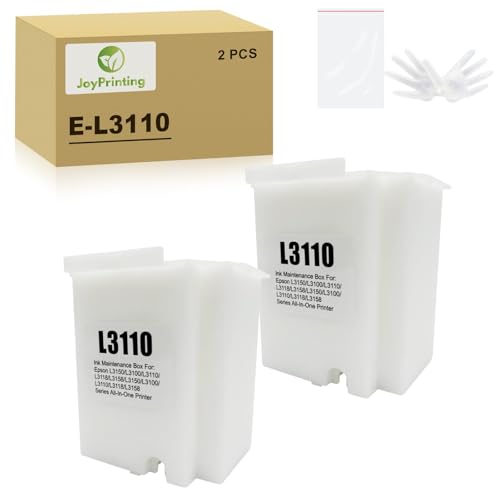 JoyPrinting Contenedor de tinta de mantenimiento L3110 compatible con EcoTank ET-2710 ET-2711 ET-2712 ET-2714 ET-2715 ET-2720 ET-2721 ET-2726 ET-2810 ET-2812 ET-2814 ET-2814 ET-2800 Impresora (2