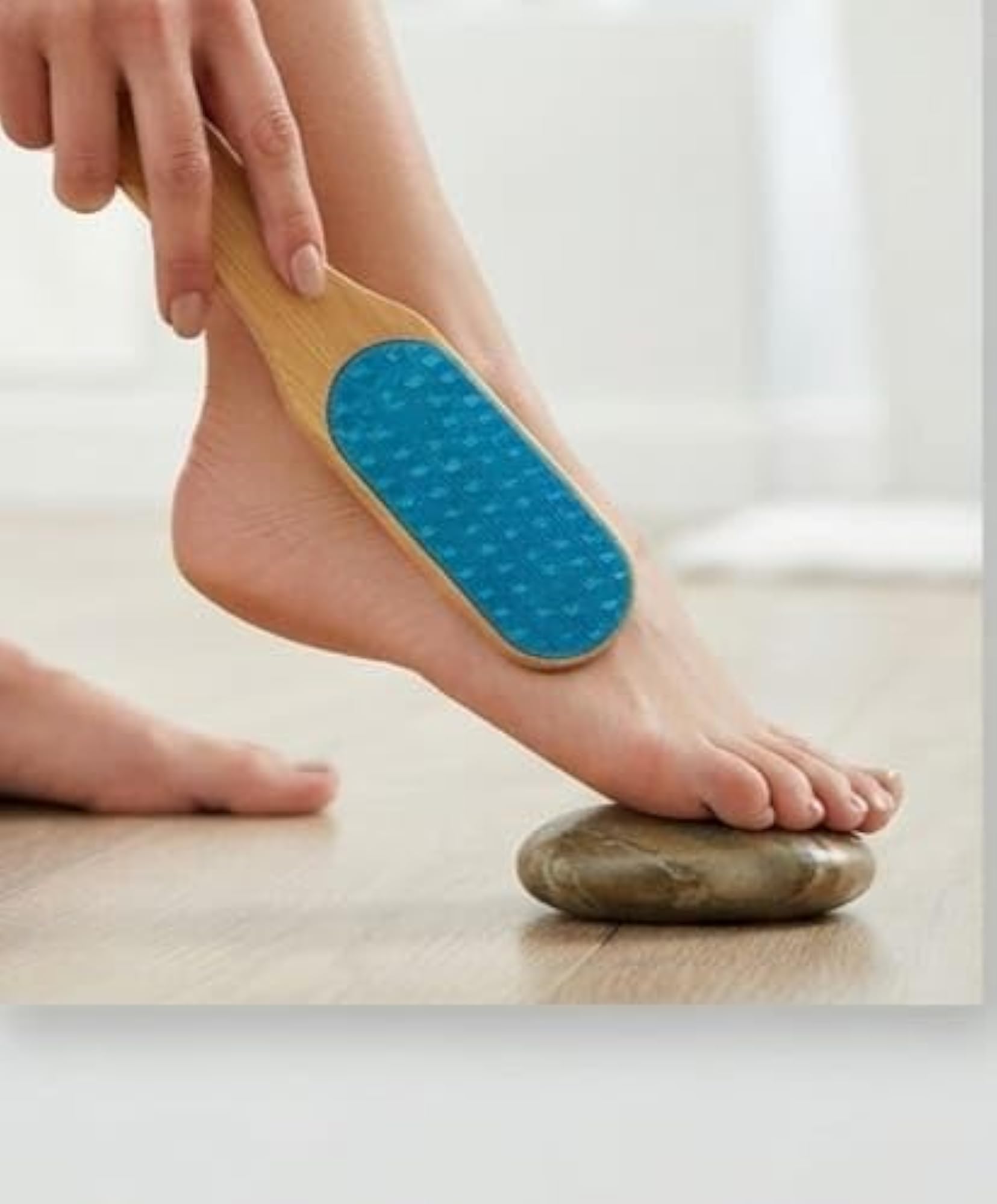 Double Sided Foot Scrubber with Wooden Handle