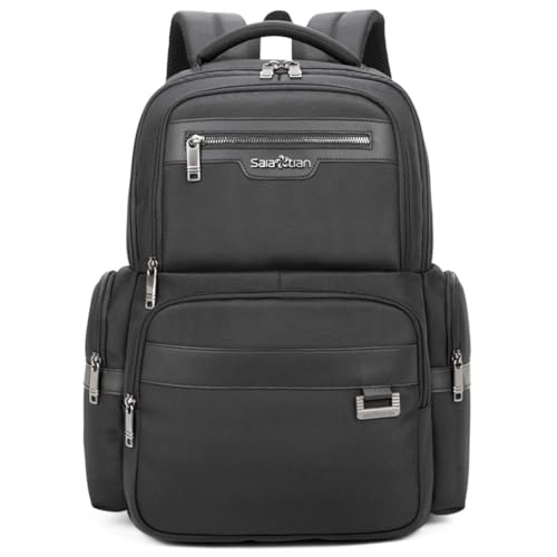 Backpack Men's Multilayer Backpack Business Casual Bag Large Capacity Multifunctional Computer Bag,waterproof, fits 15.6inch notebook(Black)