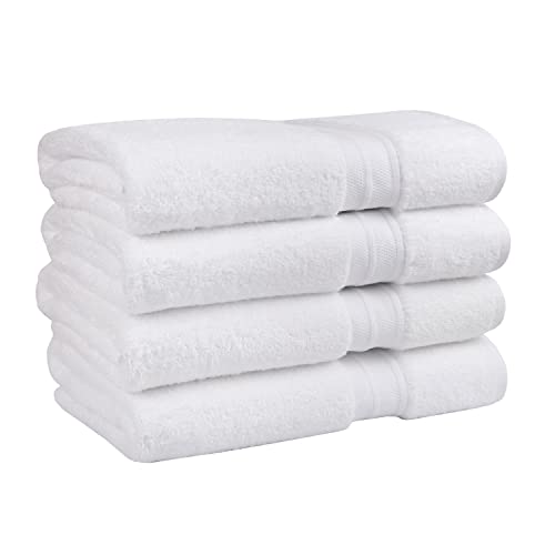 Sweet South By 1888 Mills 4-Piece Bath Towel Set, White | Made In The Usa, 100% Cotton #TOP1