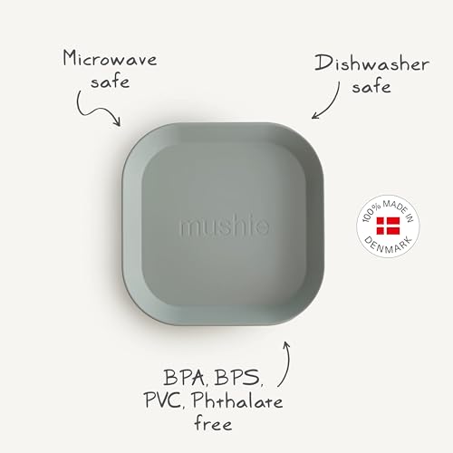 Miniatura 9 de Mushie Platos Cuadrados Para Niños Set De 2 Reutilizables Libres De Bpa Aptos Para Lavavajillas Y Microondas Fabricados En Dinamarca Ivory