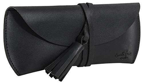 Preisvergleich Produktbild Gusti Brillenetui Leder-Vincent Brillenhülle Brillentasche Lederhülle Lederetui Sonnenbrille Vintage Schwarz Leder