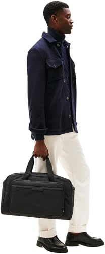 TOMMY HILFIGER Men's TH Repreve Duffle AM0AM13803 Weekender, Black (Black), One Size