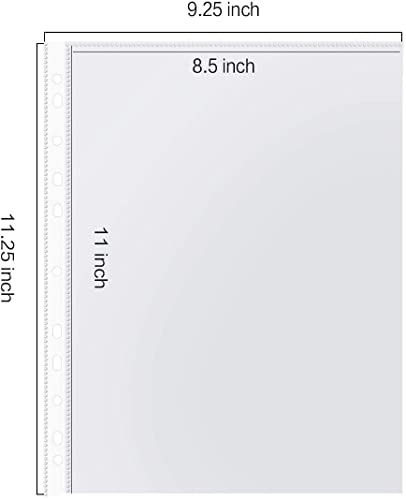 Sheet Protectors, 200 Count Clear Page Protectors for 3 Ring Binder, Top Loading Plastic Sleeves 8.5 x 11 inch