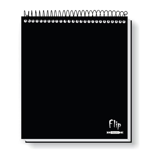 Caderno Flip Preto Sem Pauta Capa Dura 1 matéria 80 Folhas