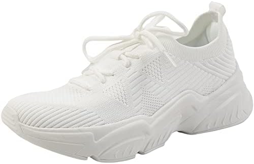 Hasina Womens Walking Shoes Slip On Mesh White and Hot Pink Sneakers Lightweight Breathable Comfortable Casual Running Shoes