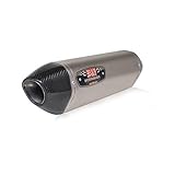 Yoshimura R-77 Slip-On Exhaust (Street/Stainless Steel with Carbon Fiber End Cap/Works Finish) Compatible with 13-18 BMW R1200GS