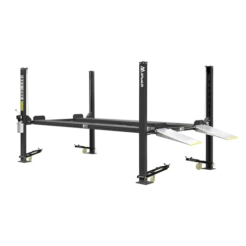 APlusLift Falcon AP-9H 9000LB 4-Post Portable Parking Storage Service Car Lift with Aluminum Ramp / 36 Months Part Replacement