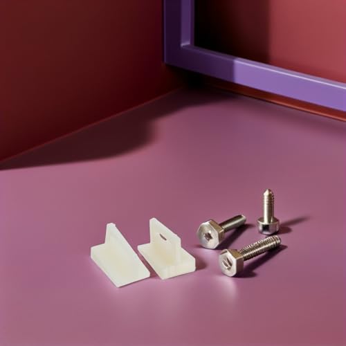 10 Pack Guías Inferiores para Puertas Pocket, Soportes de Montaje en Jamba de Plástico Beige con Tornillos | Herrajes para Guía Inferior de Puertas Deslizantes para Clósets y Sistemas Pocket, Reemplazo Montado en Marco, 1.18 x 0.79 pulg miniatura 7