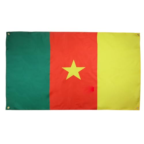 AZ FLAG Drapeau Cameroun 150x90 cm avec 4 oeillets, Pavillon Camerounais pour balcon ou mur