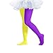 Girls Color Block Stockings Stretchy High Waisted Tights Cute Dance Party Pantyhose Leggings for 2-8 Years