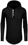 Aiyino Men's Long Sleeve Fashion Athletic Hoodies Sport Sweatshirt Hip Hop Pullover XXL Black