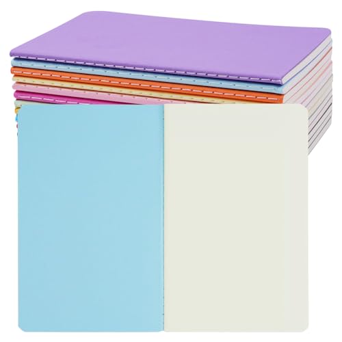AOOSU Pequeñas Cuaderno A6, 13 PCS Libretas de Notas A6, Cuadernos de Notas de 30 Hojas en Blancas/60 Páginas Libretas A6 de Blanco para Diario Escritura de la Escuela Chicos Chicas y Maestros