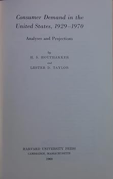 Hardcover Consumer Demand in the United States, 1929-1970. Book
