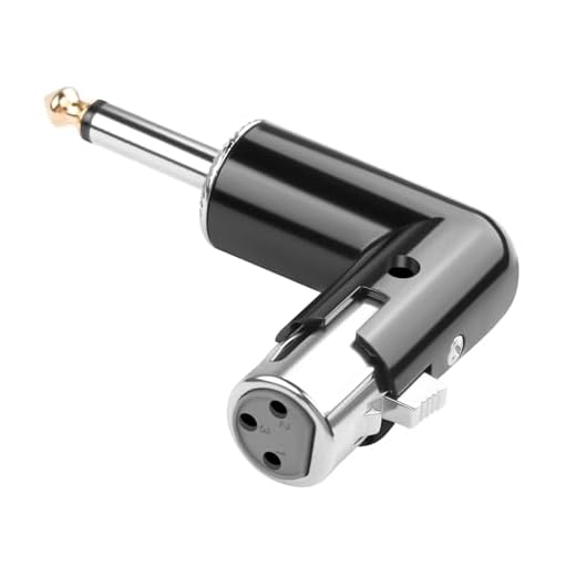 QIANRENON Adaptador de micrófono ajustable de ángulo de 90 ° XLR hembra a conector TS de 1/4 TS de 3 pines XLR a TS 6,35 mm mono desequilibrado ángulo derecho conector xlr posición ajustable, para