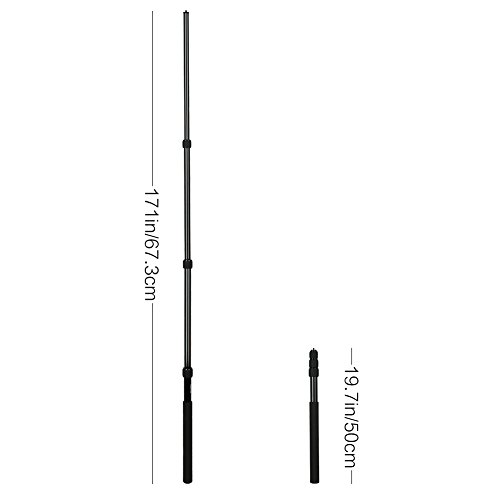 Koolertron Portable Mic Boom Pole Arm 4 Section Stretchable Padded Handheld Telescopic Aluminum Adjustable With Easy Twist Locks And Padded Handle For Professional Shotgun Microphones Fish Pole Exte #TOP5
