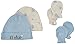 Gerber Baby Boys 4 Piece Organic Cap and Mitten Set, Ivory/Light Blue, 0-6M