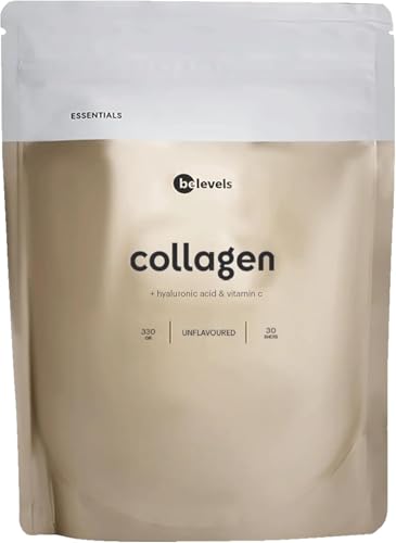 Peptidi di Collagene Idrolizzato Bovino in Polvere per Articolazioni + Acido Ialuronico e Vitamina C Colageno Donna e Uomo per Pelle e Capelli 330 g Gusto Neutro Senza Glutine e Lattos