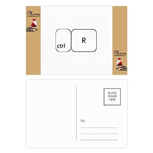 Carte de remerciement Père Noël Ctrl R : Lot de 20 cartes postales pour éviter les vœux ennuyeux