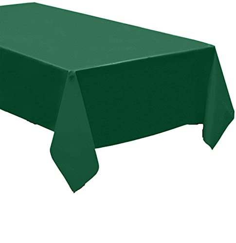 Pack of 4: Disposable Plastic Tablecloths/Table Covers, 54 x 108 inches Each (Green)