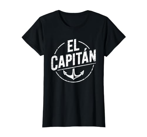 El Capitan Shirt Men Women Anchor Boat Captain Funny Boating T-Shirt, Women, Black, X-Small