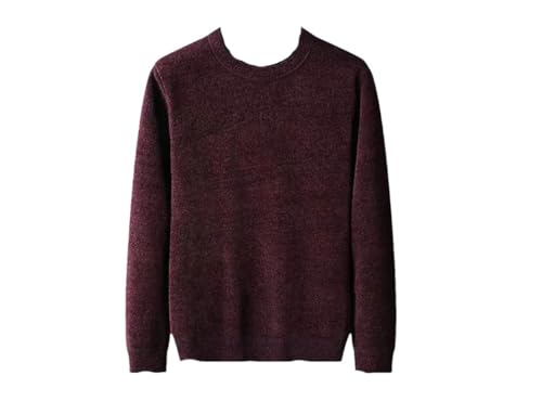 Men Wool Warm Crew Neck Thick Knit Pullovers Winter Fit Bottoming Sweater Plus Size Top