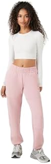 بنطلون رياضي من الصوف بأساور للنساء من فوريفر 21، مقاس M، لون بينك