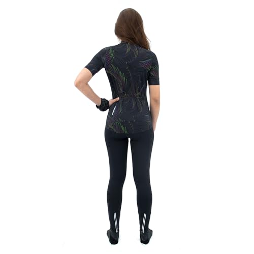 Camisa de Ciclismo Feminina Marcio May Funny Rainbow Leaves