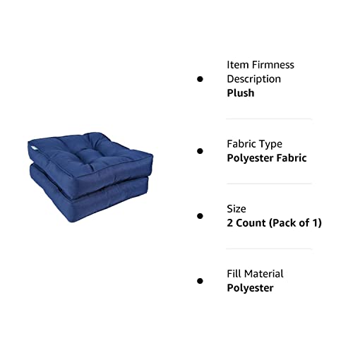 Ohuhu Seat Cushion Set Of 2, Large 19"X19"X5" Outdoor Patio Chair Cushions With Straps, Water-Resistant Tufted Square Furniture Cushion, Floor Pillow Office Chairs Pads Couch Cushions Replacement #TOP7