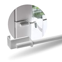 Rollina Gardinenstange zum Klemmen ohne Bohren | Klemmstange für Gardinen & Scheibengardinen | Vorhangstange Klemmstange ausziehbar 60–90 cm und Rahmenstärke 13-17 mm | Vitragenstange weiß Metall
