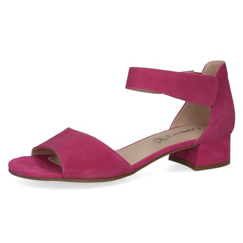 CAPRICE Damen Sandalen mit Absatz aus Leder mit Riemchen, Lila (Fuchsia Suede), 39 EU