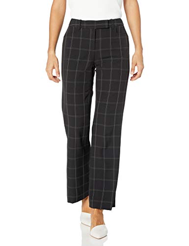 Tahari ASL Women's Petite Trouser Pant, Black Windowpane, 4P